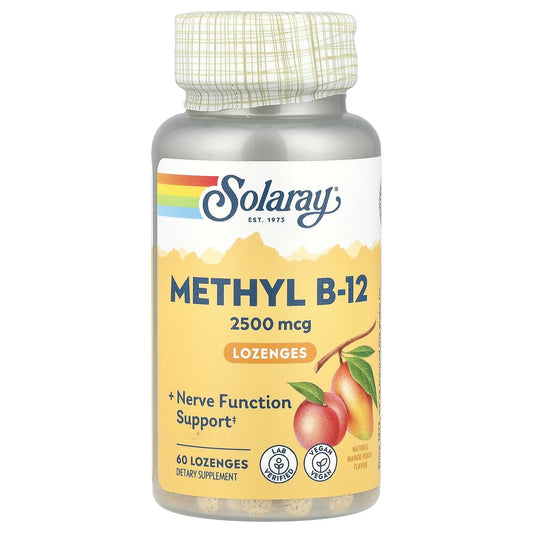 Pastillas Solaray Metil B-12 2500 mcg caja