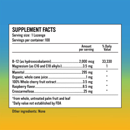 Pastillas rápidas vitamina B12 2000 mcg sublingual Rise Well