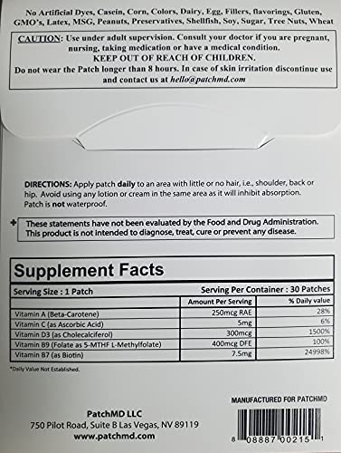 Parche biotina PatchMD fácil de usar sin gluten