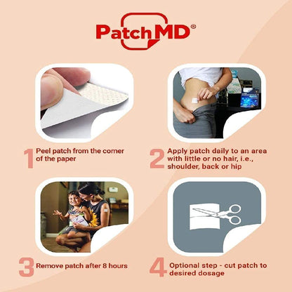 Parches tópicos PatchMD sin azúcar y sin látex para cabello fuerte