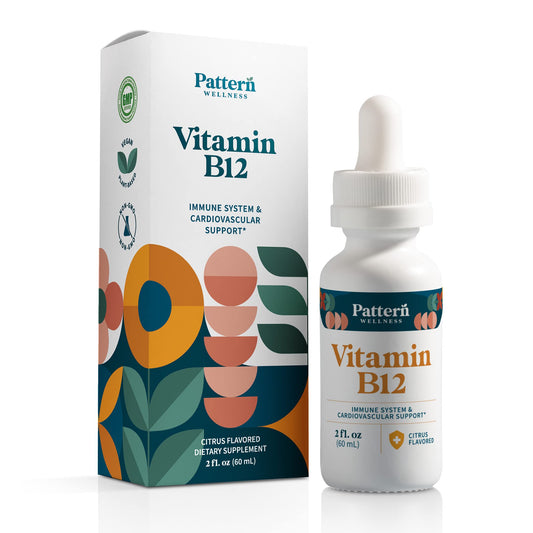 Pattern Wellness gotas líquidas vitamina b12 sublingual 5000 mcg veganas
