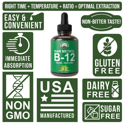 Peak Performance vitamina B12 líquido vista lateral