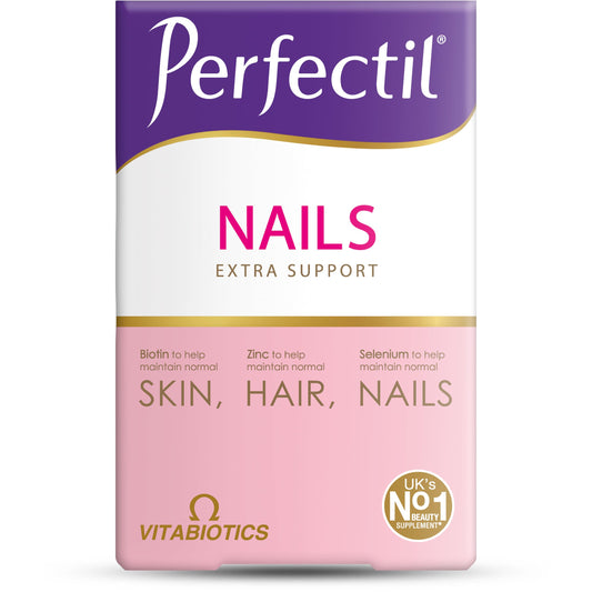 Caja Perfectil Plus Nails soporte extra para uñas 60 tabletas