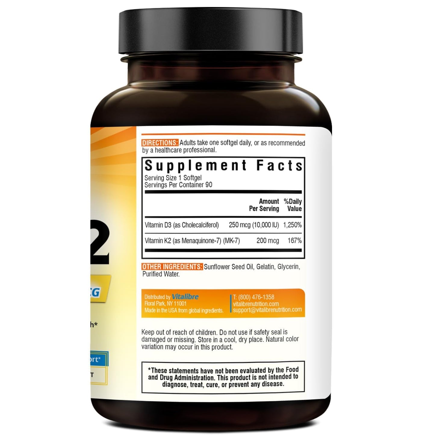 Perfil del suplemento Vitalibre vitamina d3 k2 para huesos