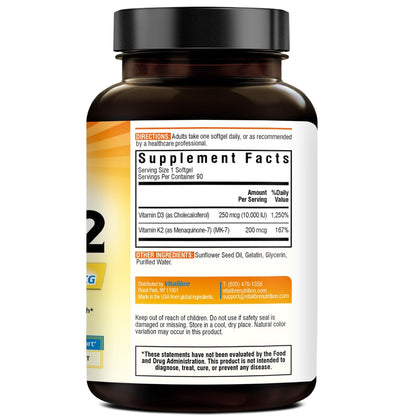 Perfil del suplemento Vitalibre vitamina d3 k2 para huesos