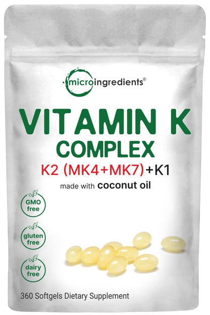 Perlas de vitamina K de Micro Ingredients con aceite de coco.