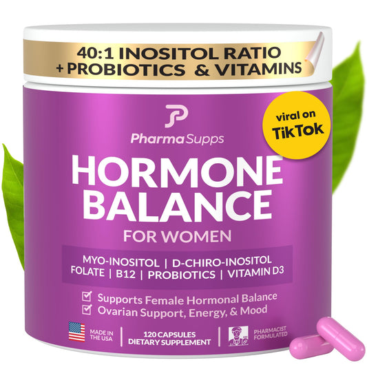 PharmaSupps suplemento hormonal inositol y probióticos para mujeres