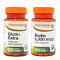 Botella de PHARMATECH Biotina 10000 mcg para cabello y piel