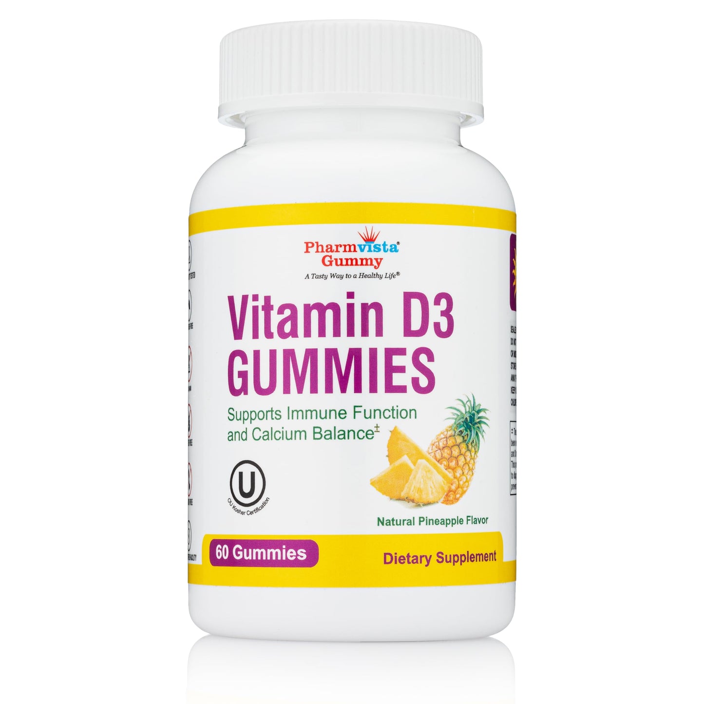 Pharmvista gomitas vitamina d3 1000 ui sabor piña sin gluten