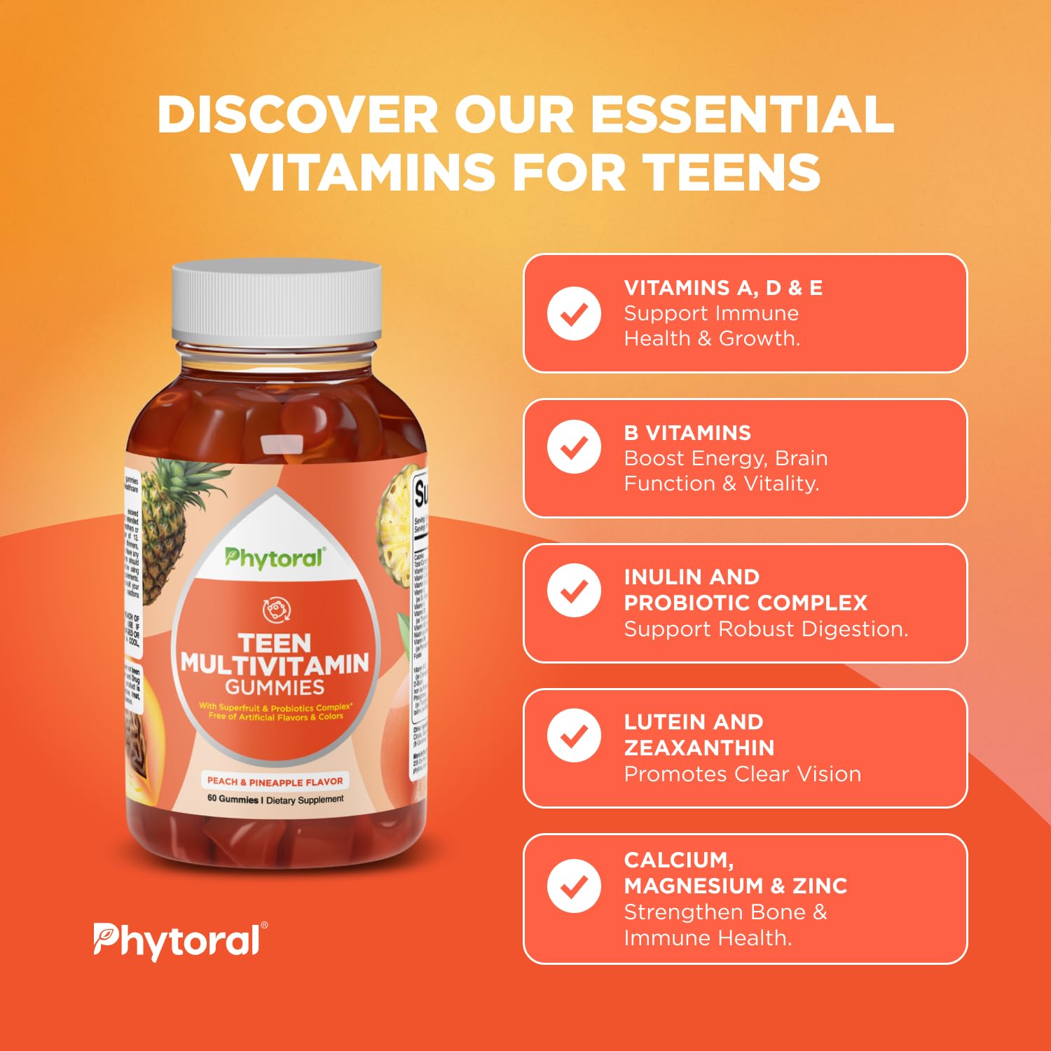 Gomitas multivitamínicas sabor fruta para chicos y chicas