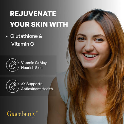 Piel radiante con tabletas L-Glutatión y vitamina C