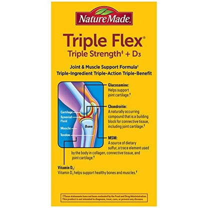 Pila de tabletas nature made tripleflex triple strength con vitamina d3
