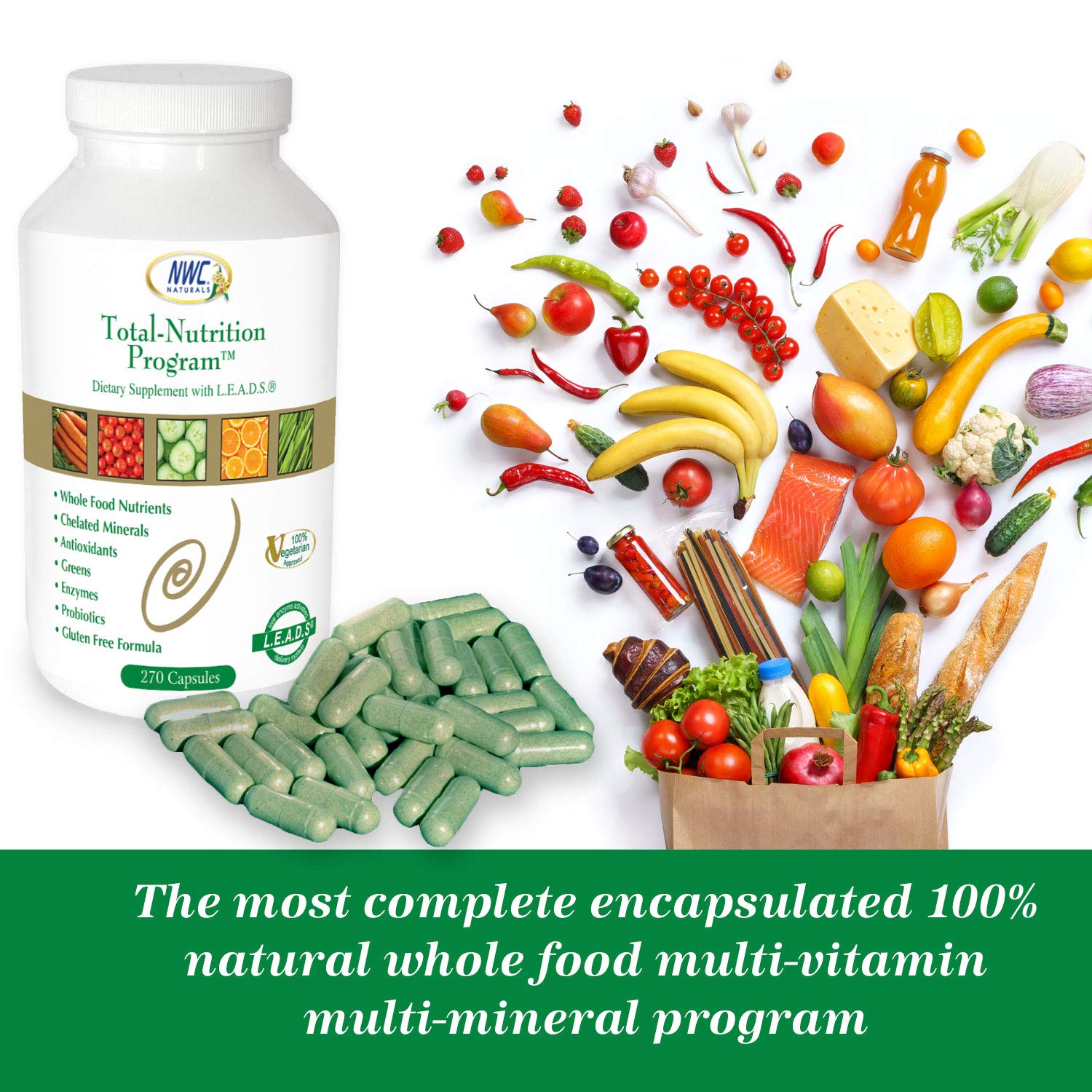 Píldoras de multivitaminas vegetales completas NWC Naturals