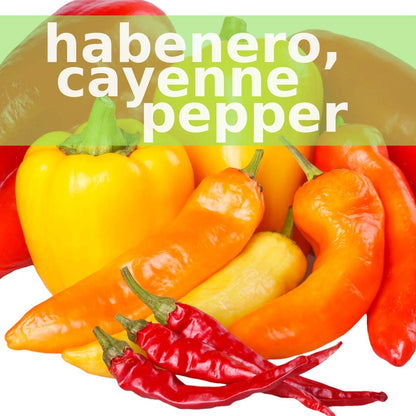 Pimientos frescos, incluyendo habanero y cayena.