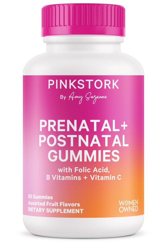 Pink Stork gomitas multivitaminas para embarazo y posparto