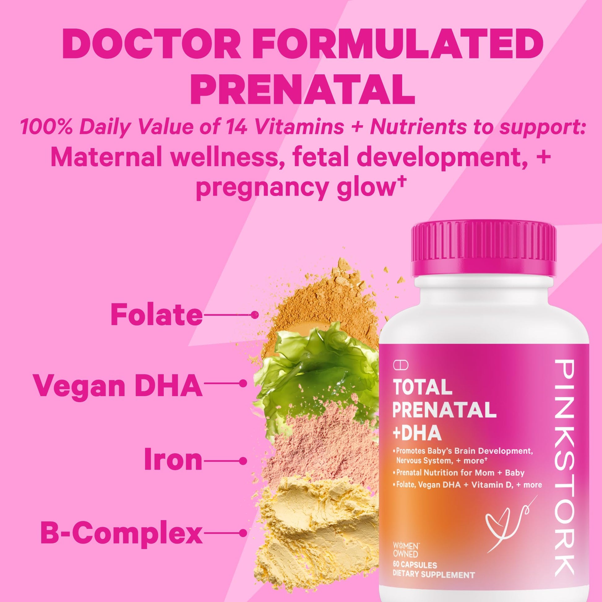 Pink Stork multivitamínico prenatal con DHA