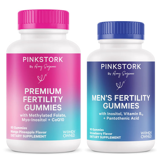 Pink Stork paquete gomitas para fertilidad masculina y femenina