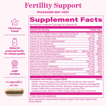 Pink Stork suplemento prenatal para preparación a la concepción mujer