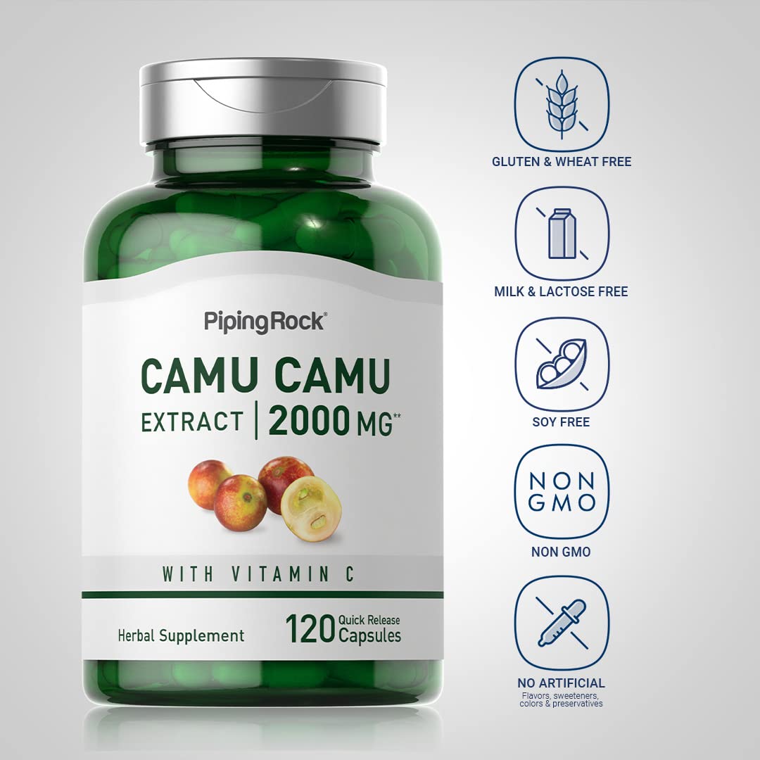 Cápsulas Piping Rock Camu Camu muestra de cápsula