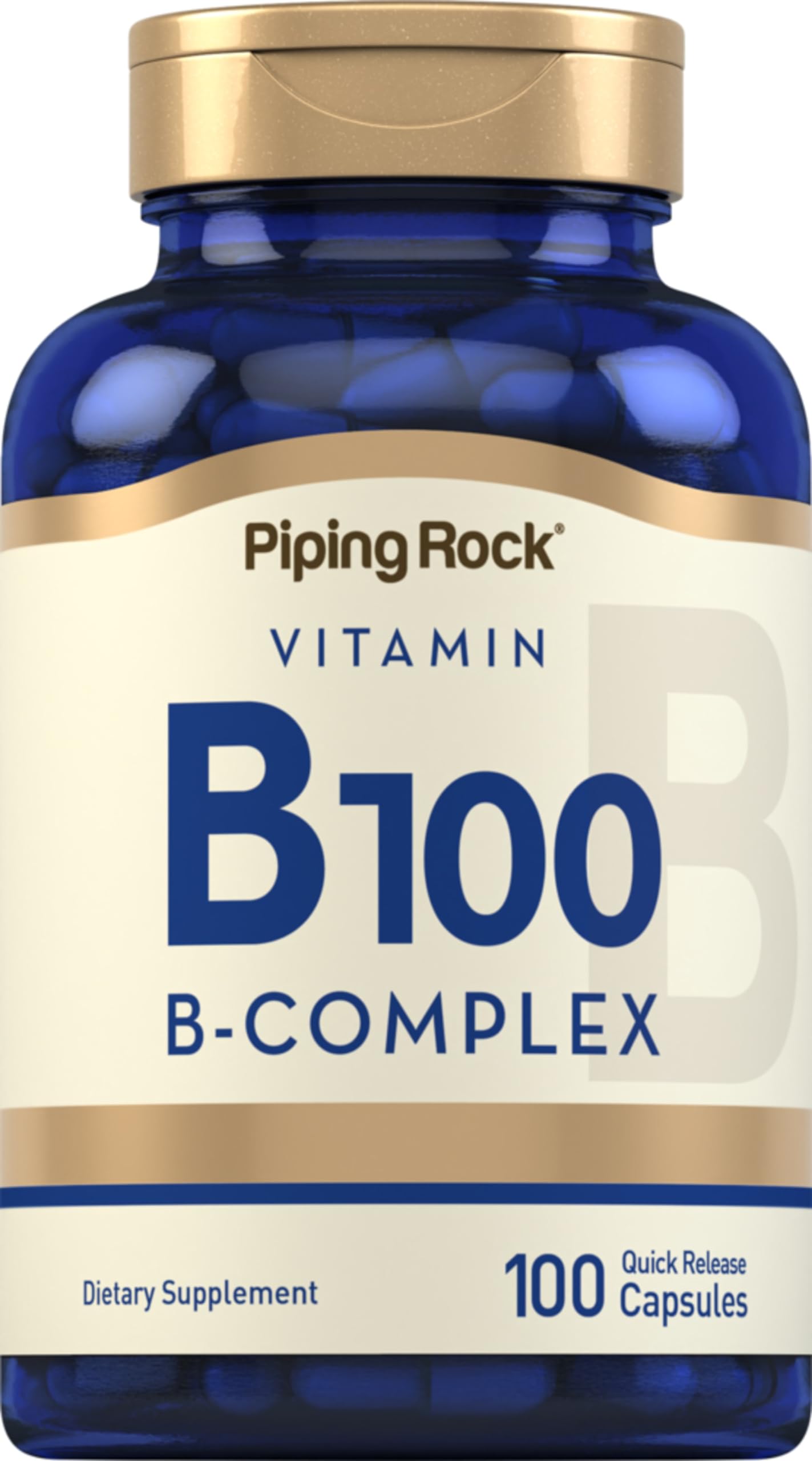 Piping Rock complejo b-100 suplemento vitaminas b cápsulas