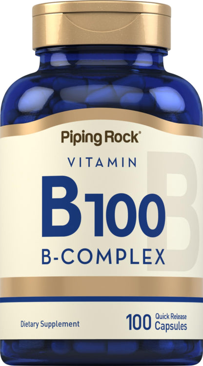 Piping Rock complejo b-100 suplemento vitaminas b cápsulas