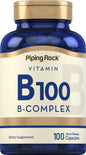 Piping Rock complejo b-100 suplemento vitaminas b cápsulas