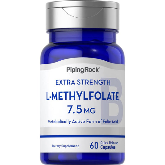 Piping Rock L-Metilfolato suplemento caja frontal