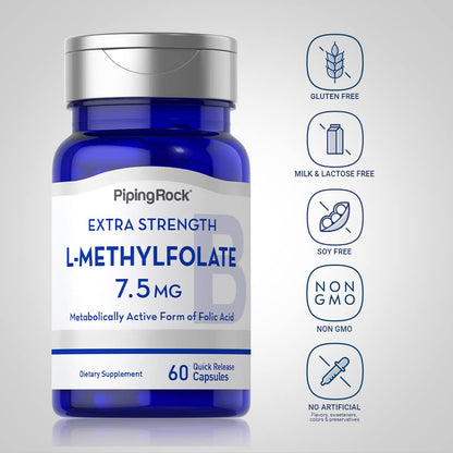 Piping Rock L-Metilfolato suplemento lateral
