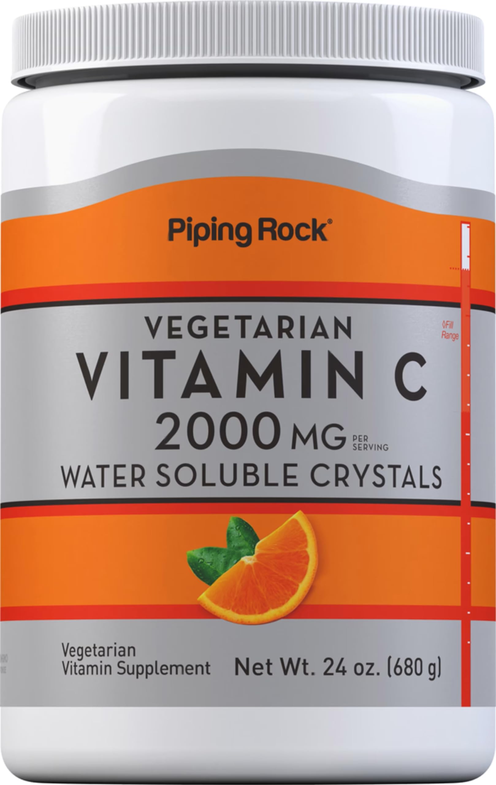 Piping Rock polvo vitamina c 2000mg cristales solubles