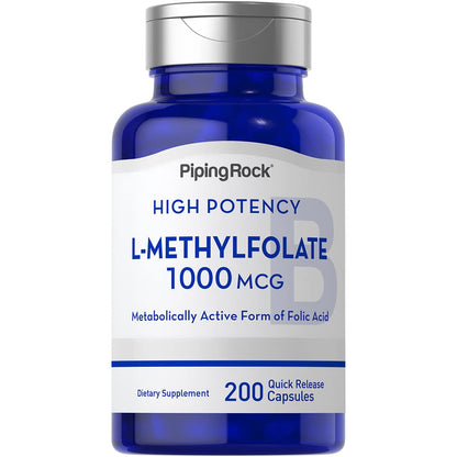 Piping Rock suplemento L-Metilfolato 200 cápsulas