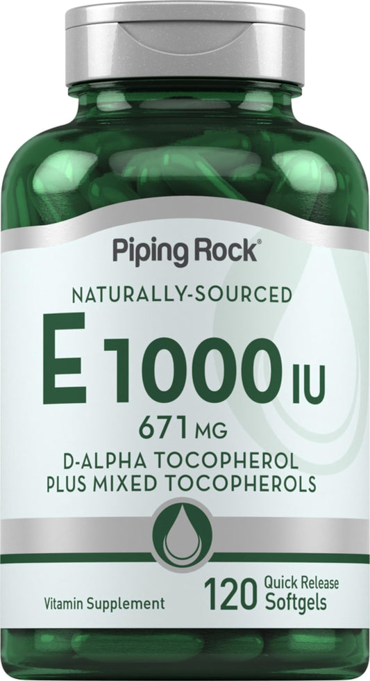 Piping Rock vitamina e 1000 iu 120 softgels amarillo