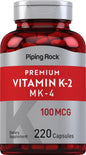 Piping Rock Vitamina K2 MK4 suplemento 220 cápsulas sin gluten