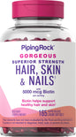 Piping Rock vitaminas cabello piel uñas frasco 165 cápsulas