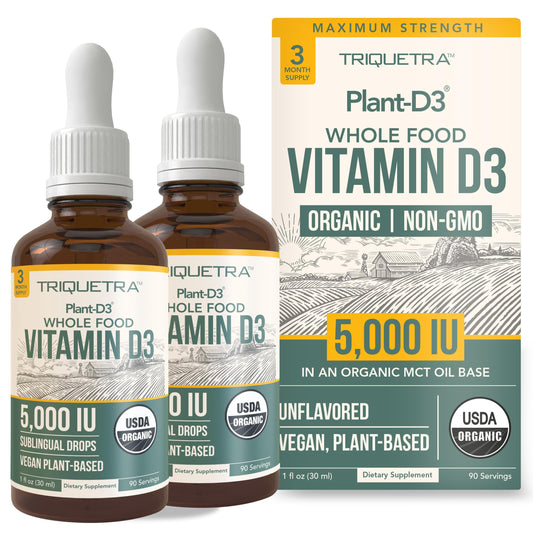 Vitaminas D3 orgánicas líquidas Plant-D3 en gotas sublinguales
