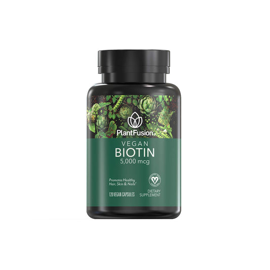 PlantFusion biotina vegana 5000mcg envase frontal