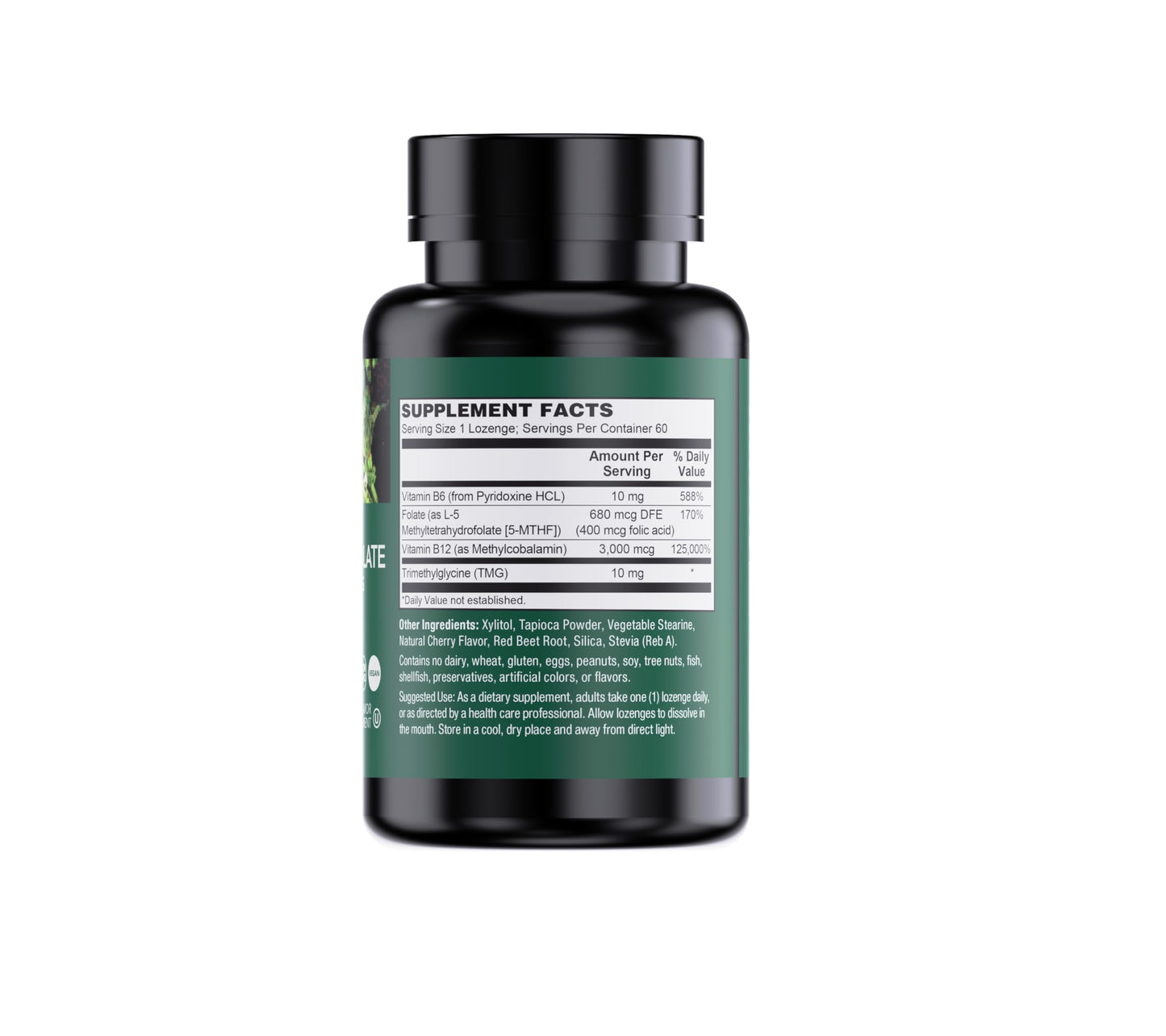 Suplemento PlantFusion pastillas de vitamina B sabor cereza