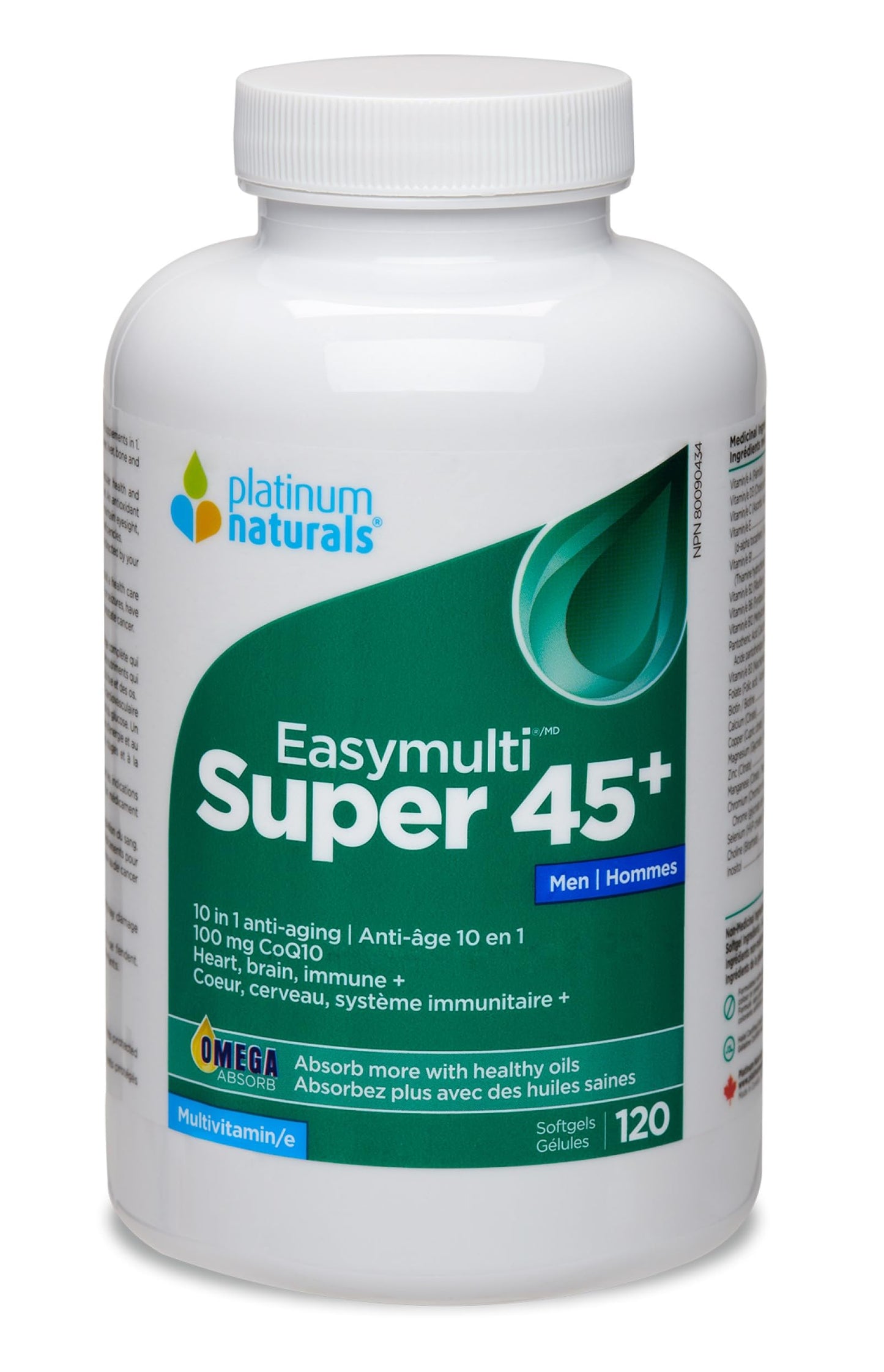 PLATINUM Super Easymulti 45+ frasco para hombres