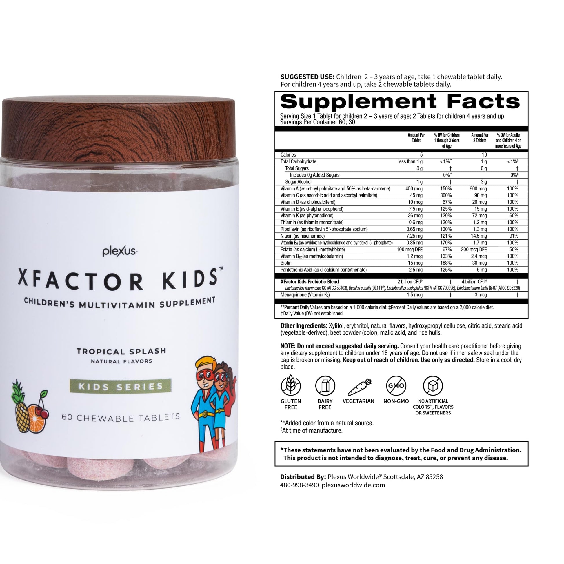 Xfactor Kids botella y suplementos dietéticos