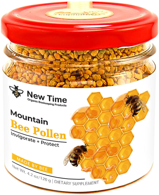 frasco de polen de abeja orgánico suplemento