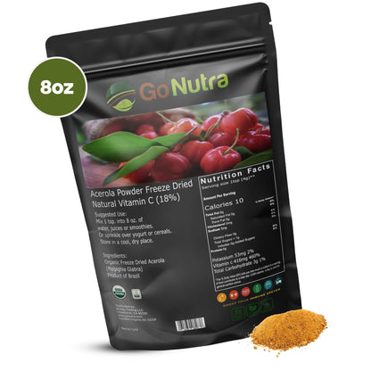 Polvo acerola Go Nutra certificado orgánico sin GMO