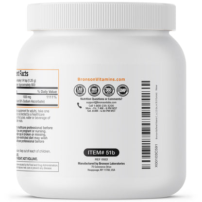 Polvo antioxidante vitamina C Bronson para sistema inmune