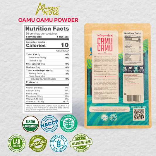 Polvo Camu Camu suplemento vitamina C Amazon Andes
