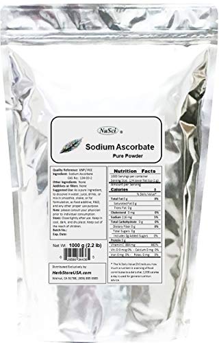 Polvo cristalino sodio ascorbato vitamina c NuSci
