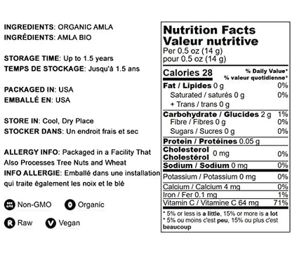 Polvo fino Amla Food to Live puro kosher vegano 6 libras