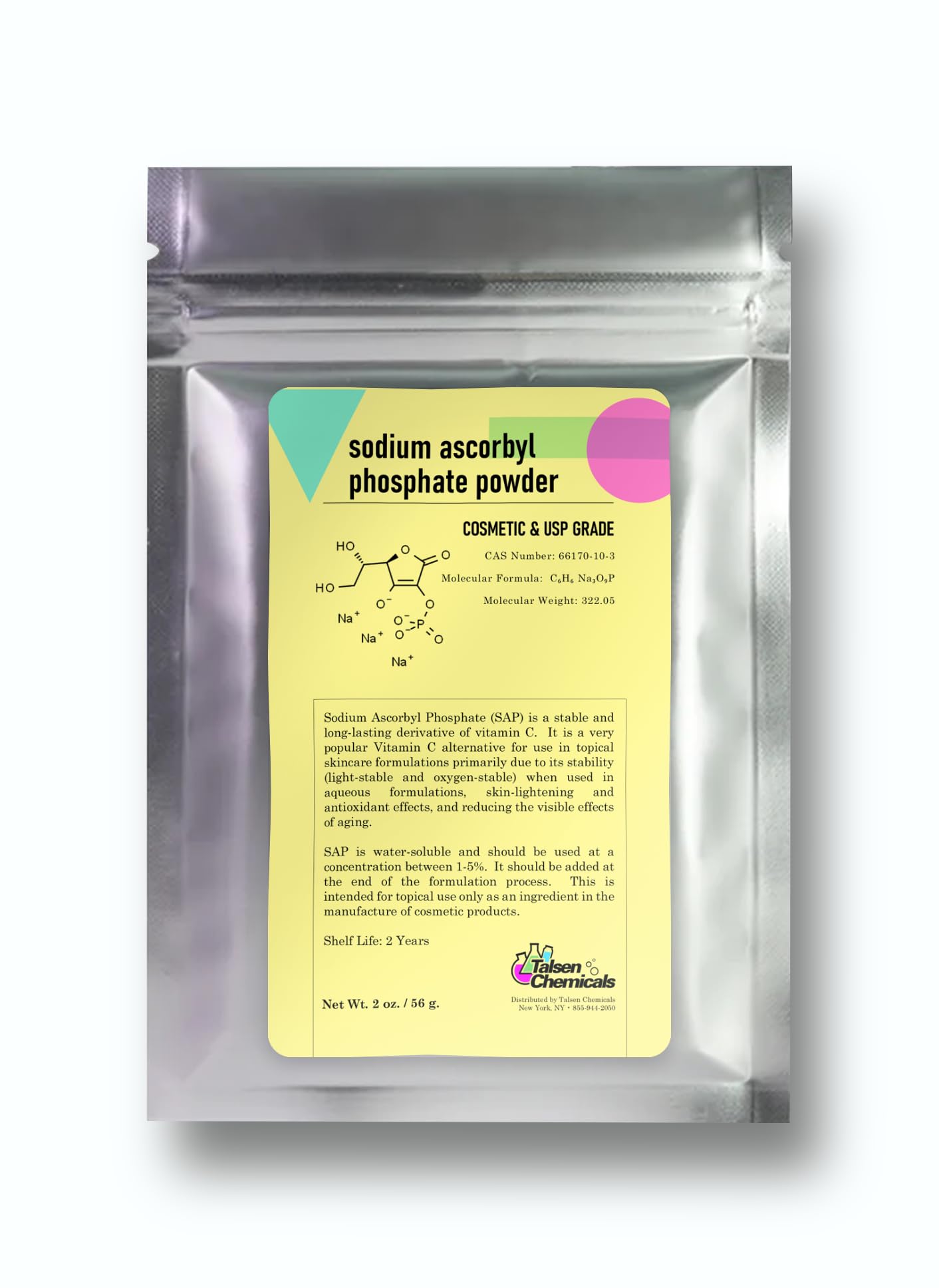 Polvo de fosfato de ascorbilo de sodio talsen chemicals