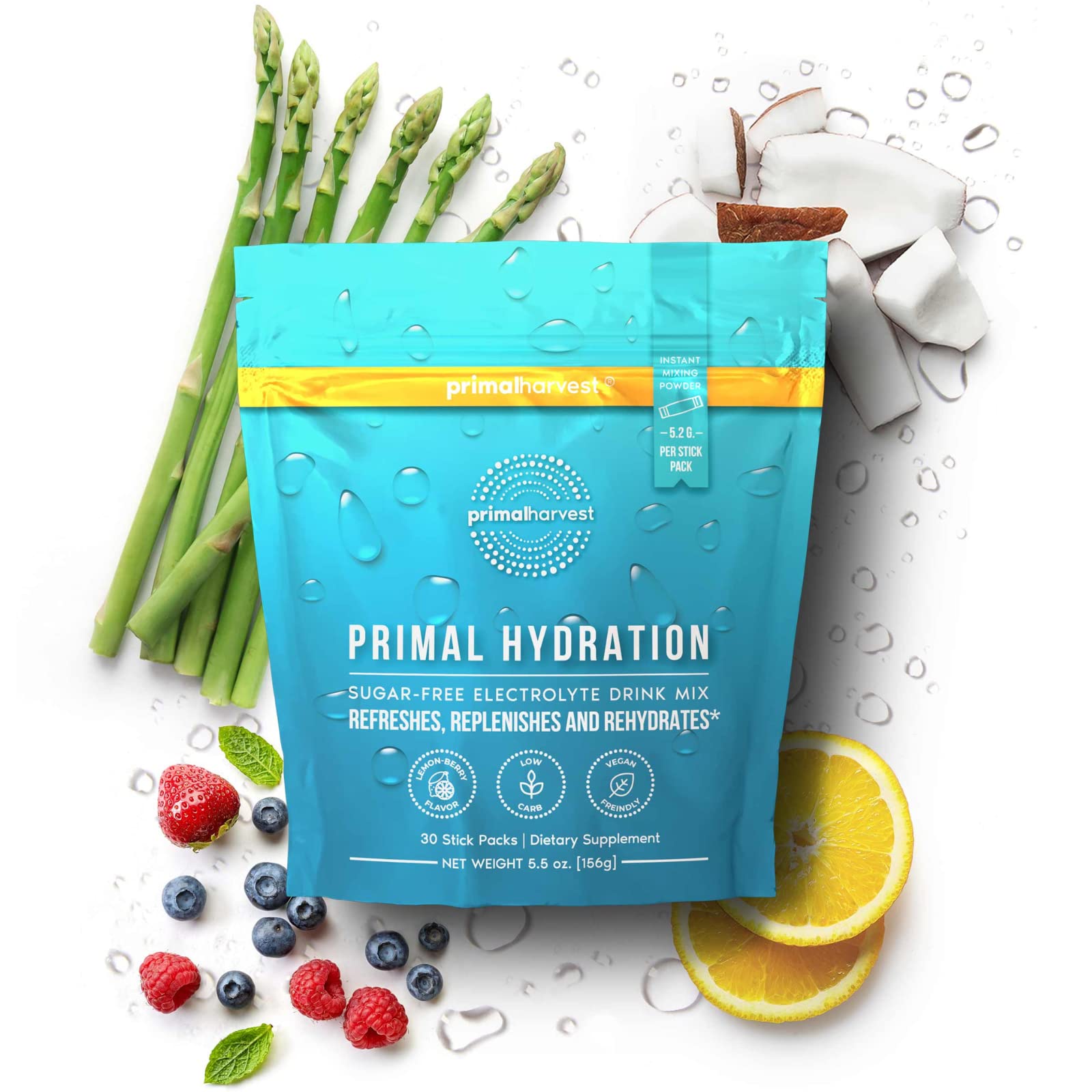 Polvo de hidratación Primal Harvest con hierbas y frutas
