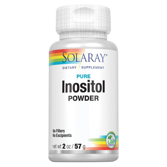 Polvo de Inositol puro Solaray en envase de 700 mg y 2 onzas