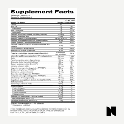 Polvo multivitamínico Needed con colina apoyo prenatal