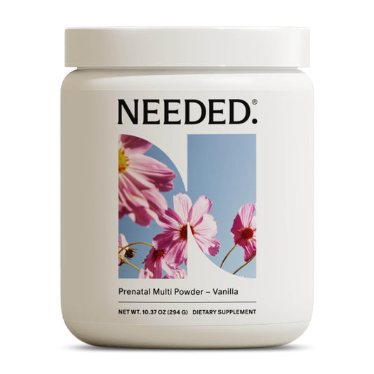 Polvo multivitamínico prenatal Needed sabor vainilla para madres