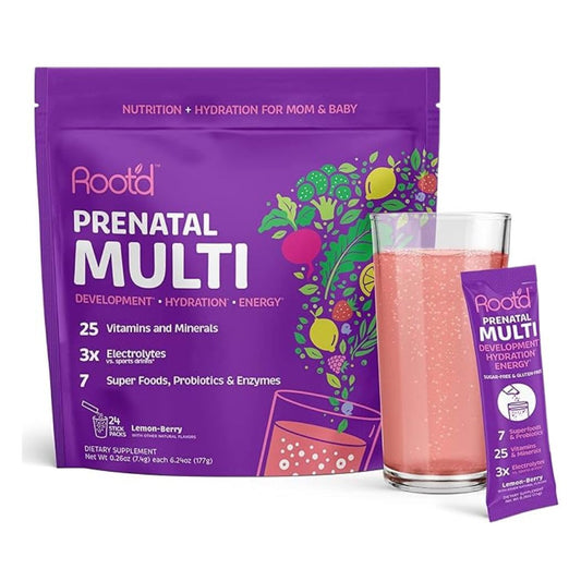 Polvo multivitamínico prenatal Rootd paquete individual hidratante